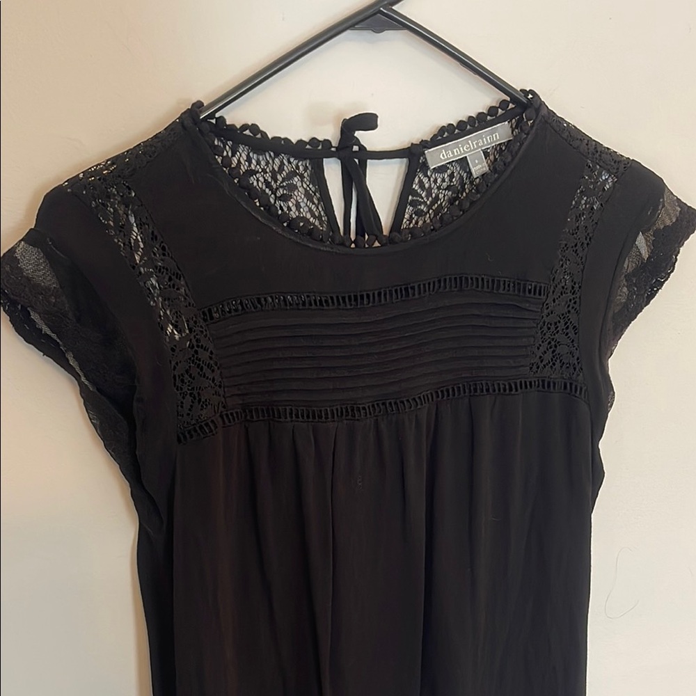 Black Lace Detail Top